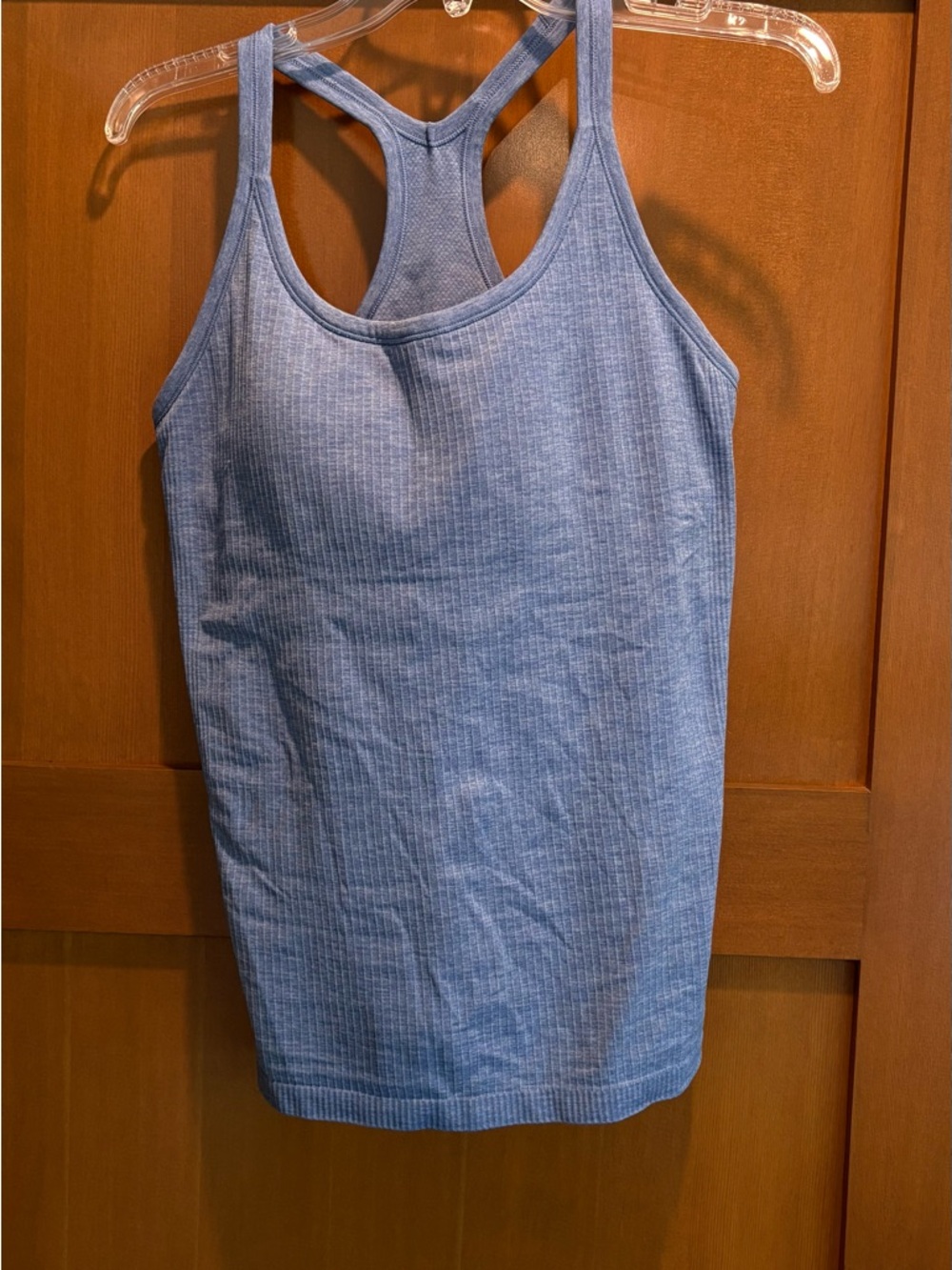 lululemon athletica Light Blue Ribbed Racerback Tank B/C